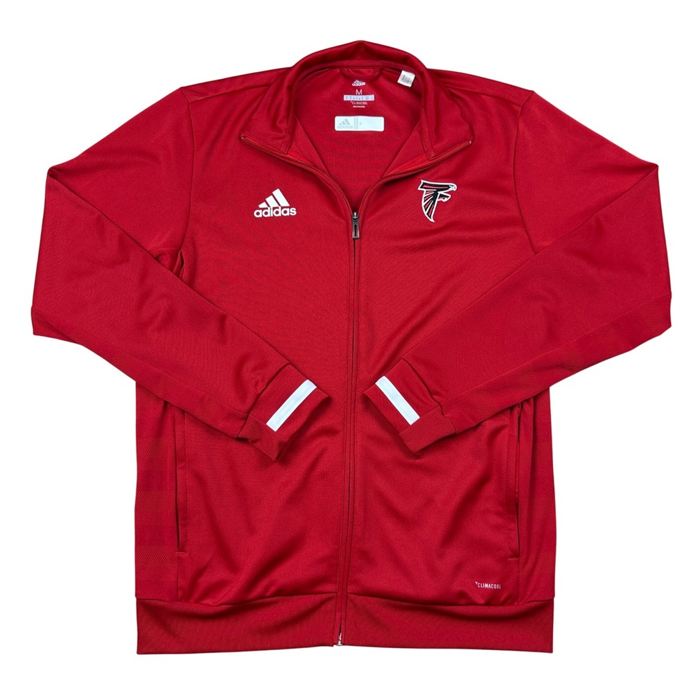 Adidas Atlanta Falcons NFL Mens Track Jacket Red Full Zip Climacool Athletic M